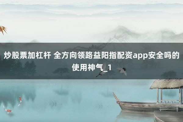 炒股票加杠杆 全方向领路益阳指配资app安全吗的使用神气_1
